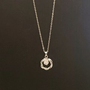 Beautiful Twisted Circle with  White African Gem Necklace